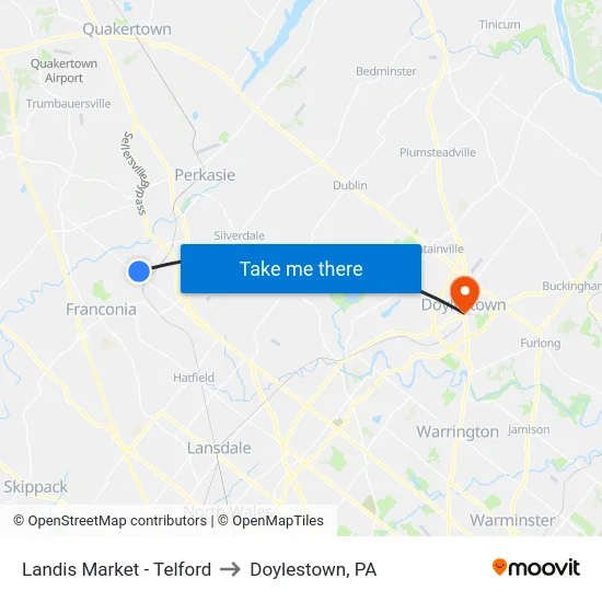Landis Market - Telford to Doylestown, PA map