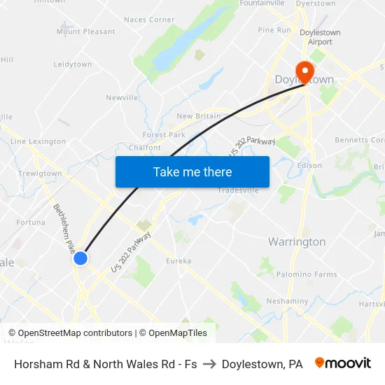 Horsham Rd & North Wales Rd - Fs to Doylestown, PA map