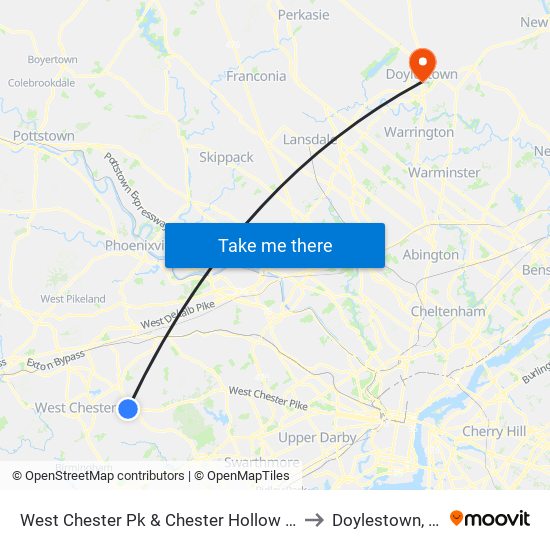 West Chester Pk & Chester Hollow - FS to Doylestown, PA map