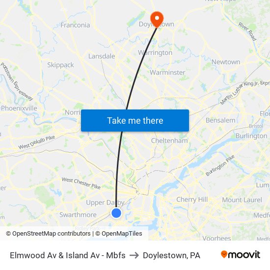 Elmwood Av & Island Av - Mbfs to Doylestown, PA map