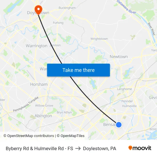 Byberry Rd & Hulmeville Rd - FS to Doylestown, PA map