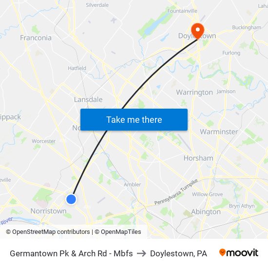 Germantown Pk & Arch Rd - Mbfs to Doylestown, PA map