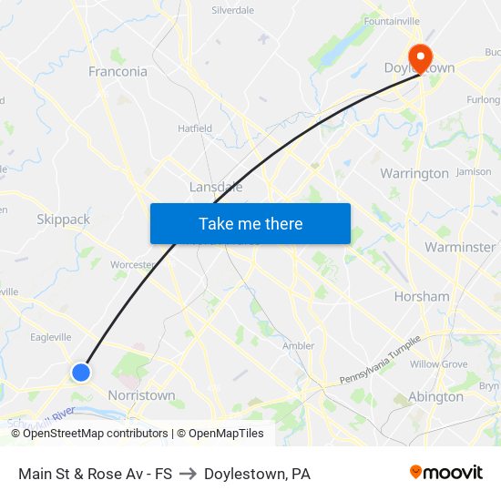 Main St & Rose Av - FS to Doylestown, PA map