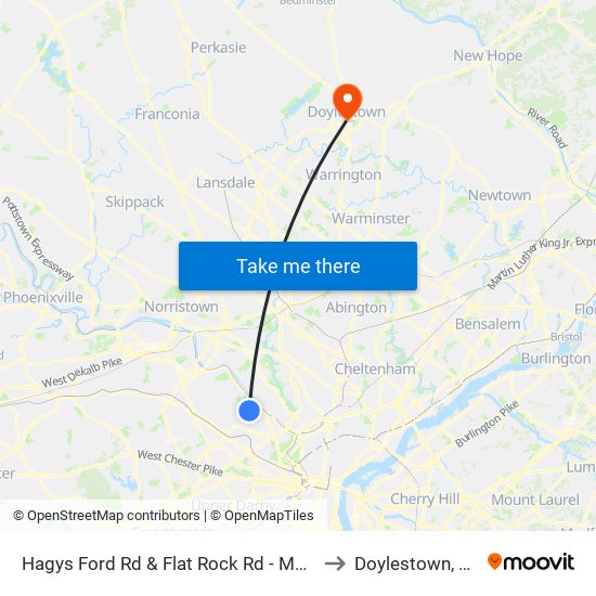Hagys Ford Rd & Flat Rock Rd - Mbfs to Doylestown, PA map