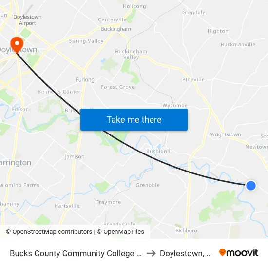 Bucks County Community College - 2 to Doylestown, PA map