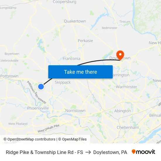Ridge Pike & Township Line Rd - FS to Doylestown, PA map