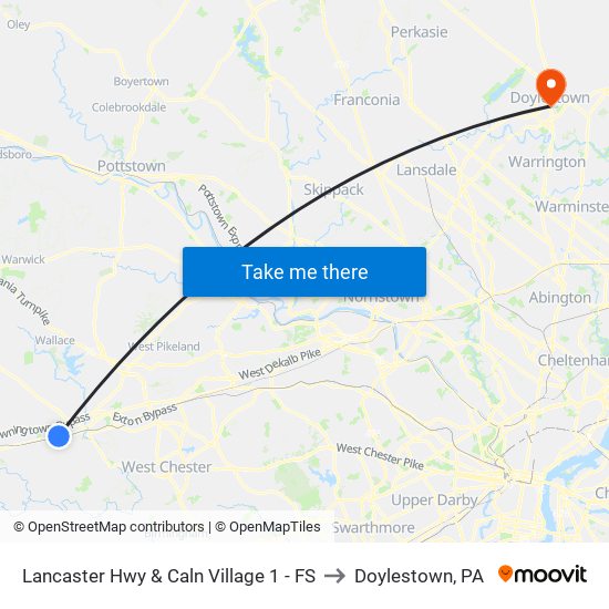 Lancaster Hwy & Caln Village 1 - FS to Doylestown, PA map