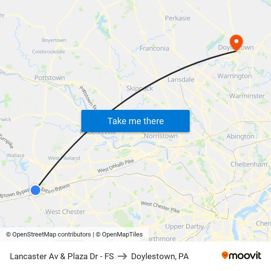 Lancaster Av & Plaza Dr - FS to Doylestown, PA map