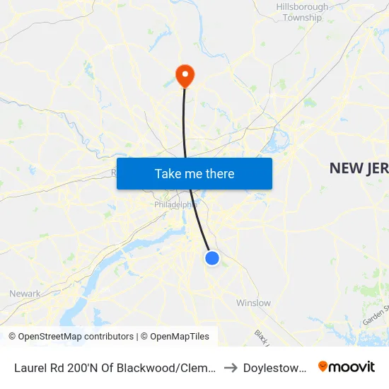 Laurel Rd 200'N Of Blackwood/Clementon Rd to Doylestown, PA map