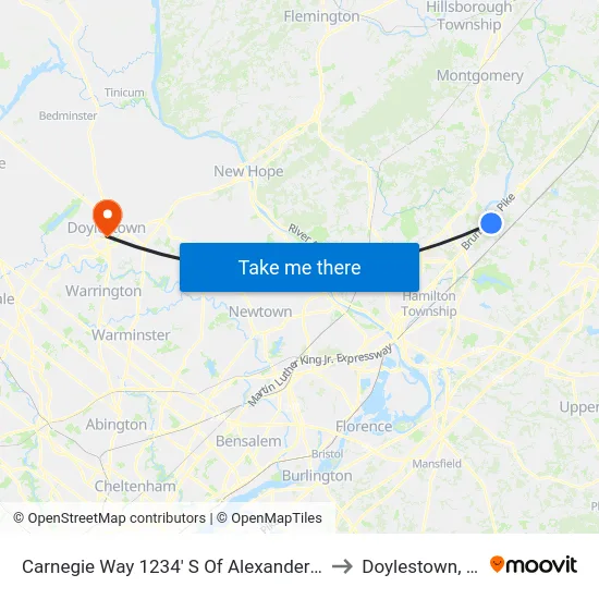 Carnegie Way 1234' S Of Alexander Rd. to Doylestown, PA map
