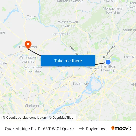 Quakerbridge Plz Dr 650' W Of Quakerbridge Rd to Doylestown, PA map