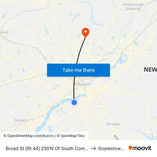 Broad St (Rt 44) 250'N Of South Commerce St to Doylestown, PA map