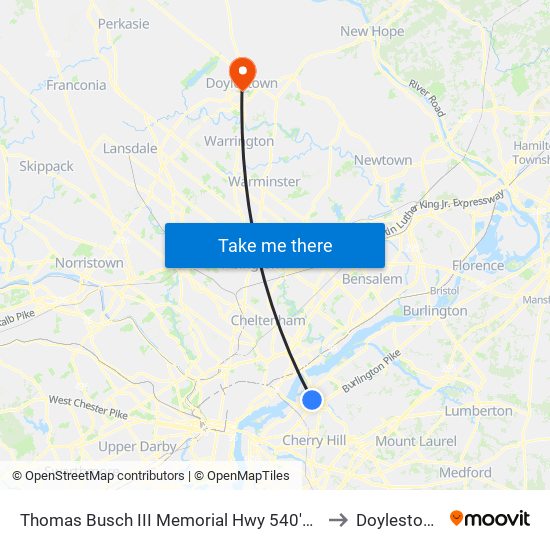 Thomas Busch III Memorial Hwy 540'N Of National H# to Doylestown, PA map