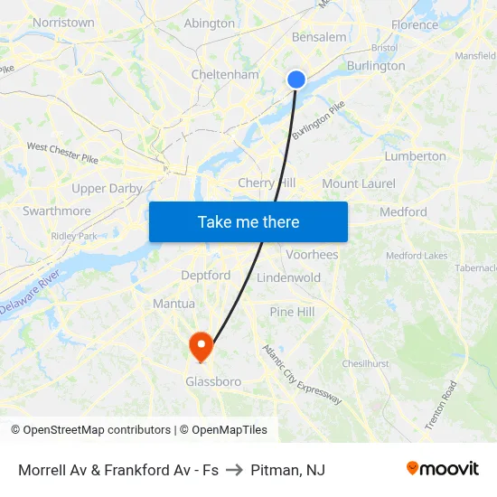 Morrell Av & Frankford Av - Fs to Pitman, NJ map
