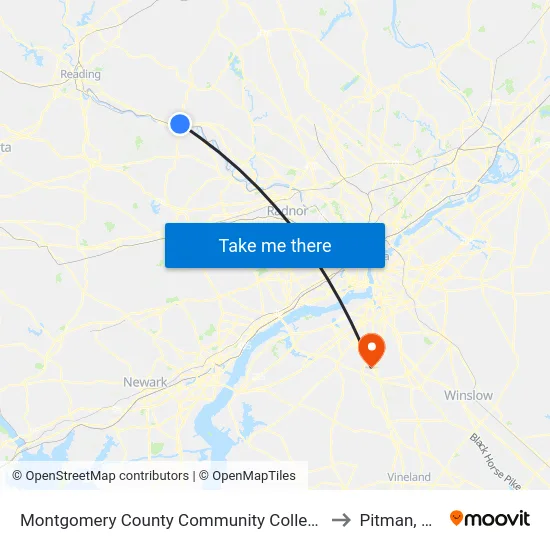 Montgomery County Community College to Pitman, NJ map