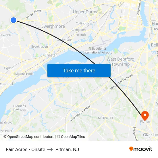 Fair Acres - Onsite to Pitman, NJ map