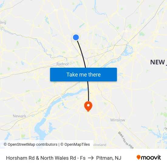 Horsham Rd & North Wales Rd - Fs to Pitman, NJ map