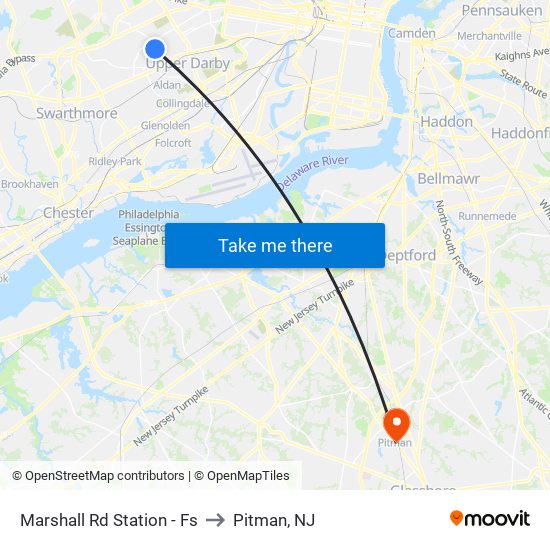 Marshall Rd Station - Fs to Pitman, NJ map