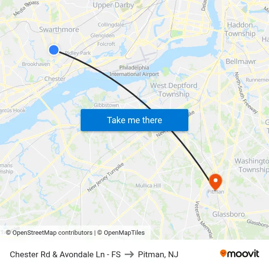 Chester Rd & Avondale Ln - FS to Pitman, NJ map