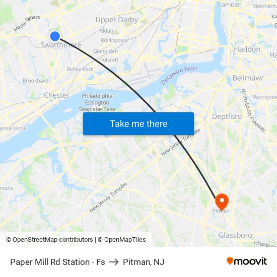 Paper Mill Rd Station - Fs to Pitman, NJ map