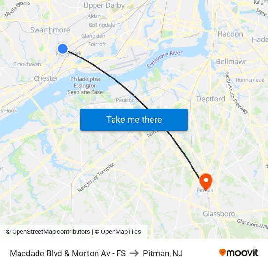 Macdade Blvd & Morton Av - FS to Pitman, NJ map