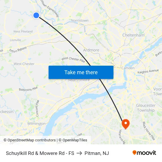 Schuylkill Rd & Mowere Rd - FS to Pitman, NJ map