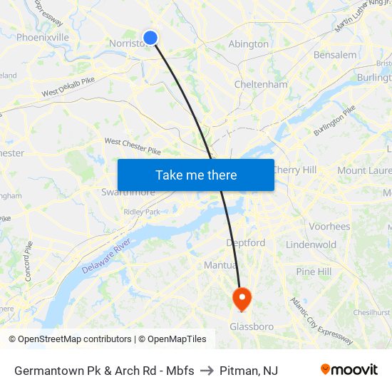 Germantown Pk & Arch Rd - Mbfs to Pitman, NJ map