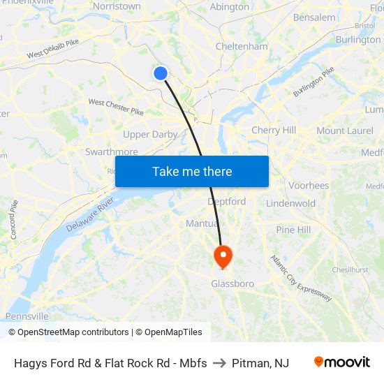 Hagys Ford Rd & Flat Rock Rd - Mbfs to Pitman, NJ map