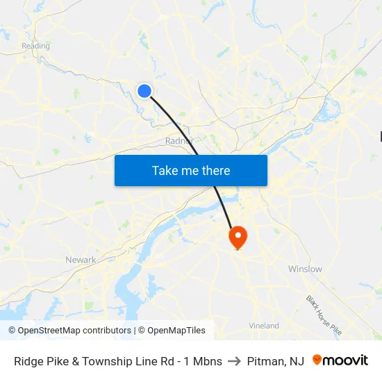 Ridge Pike & Township Line Rd - 1 Mbns to Pitman, NJ map