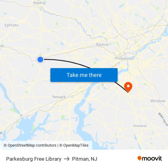 Parkesburg Free Library to Pitman, NJ map