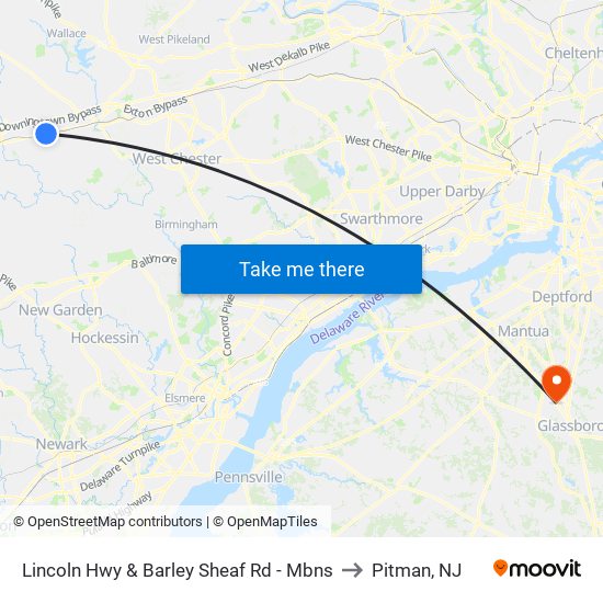 Lincoln Hwy & Barley Sheaf Rd - Mbns to Pitman, NJ map