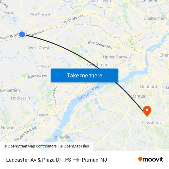 Lancaster Av & Plaza Dr - FS to Pitman, NJ map