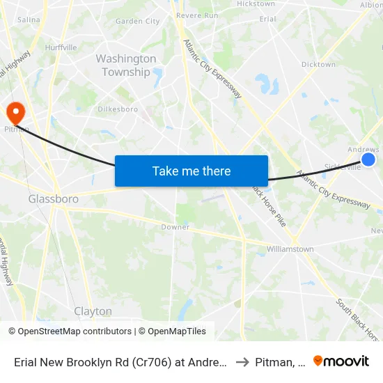 Erial New Brooklyn Rd (Cr706) at Andrews Rd to Pitman, NJ map