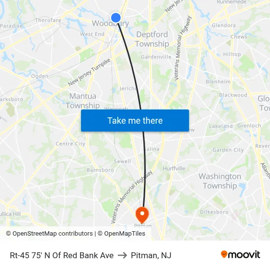Rt-45 75' N Of Red Bank Ave to Pitman, NJ map