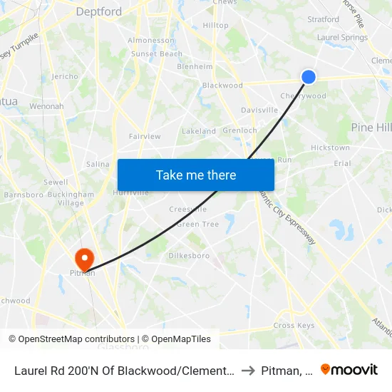 Laurel Rd 200'N Of Blackwood/Clementon Rd to Pitman, NJ map