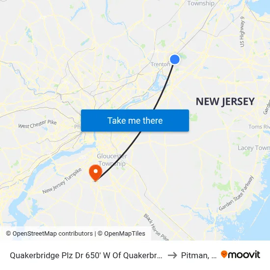 Quakerbridge Plz Dr 650' W Of Quakerbridge Rd to Pitman, NJ map