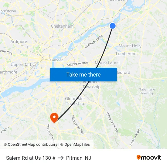 Salem Rd at Us-130 # to Pitman, NJ map