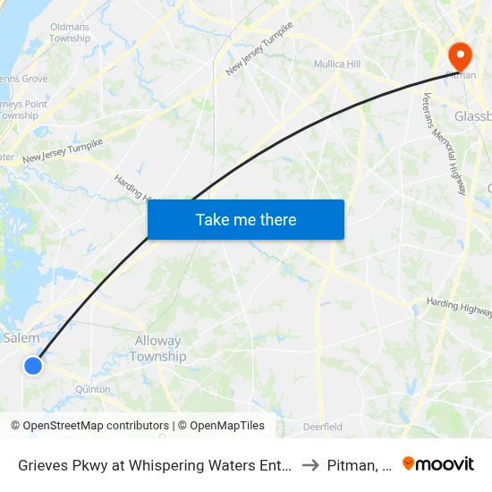 Grieves Pkwy at Whispering Waters Entrance to Pitman, NJ map