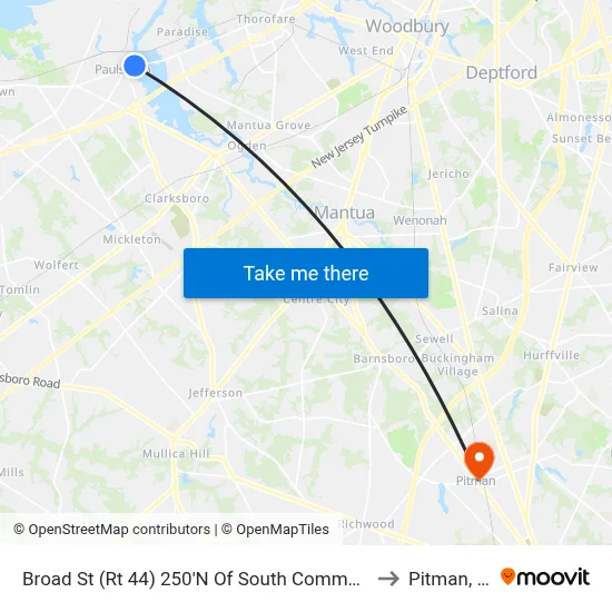 Broad St (Rt 44) 250'N Of South Commerce St to Pitman, NJ map