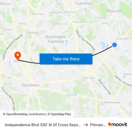 Independence Blvd 550' N Of Cross Keys Rd. (Cr689) to Pitman, NJ map