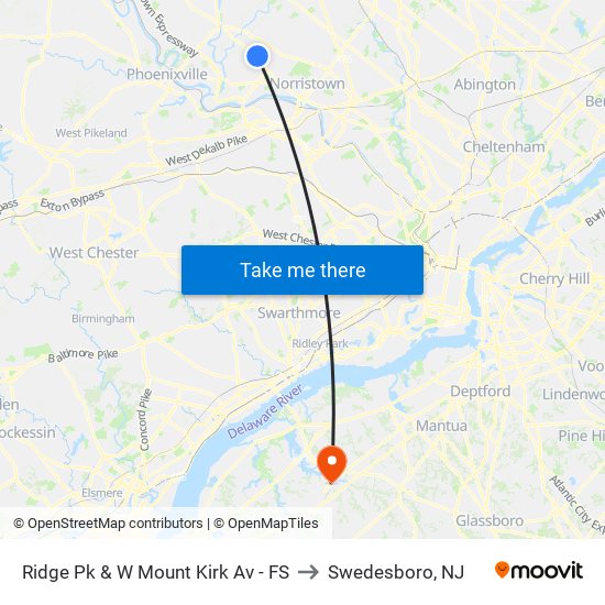 Ridge Pk & W Mount Kirk Av - FS to Swedesboro, NJ map