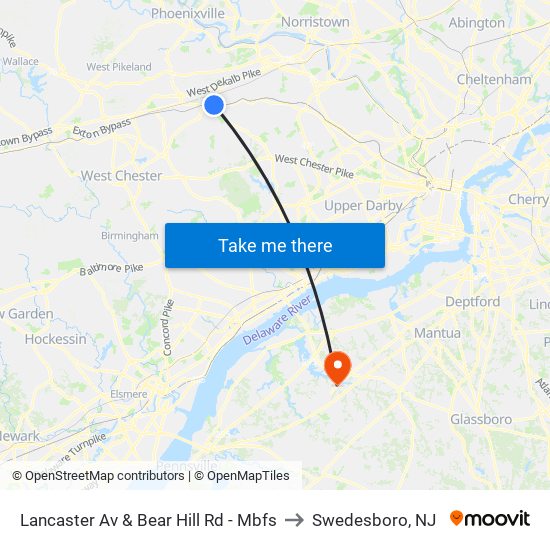 Lancaster Av & Bear Hill Rd - Mbfs to Swedesboro, NJ map