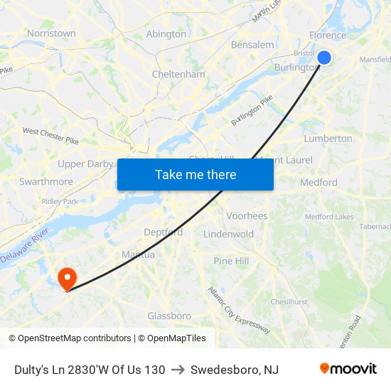 Dulty's Ln 2830'W Of Us 130 to Swedesboro, NJ map