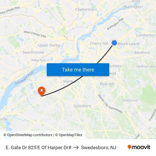 E. Gate Dr 825'E Of Harper Dr# to Swedesboro, NJ map