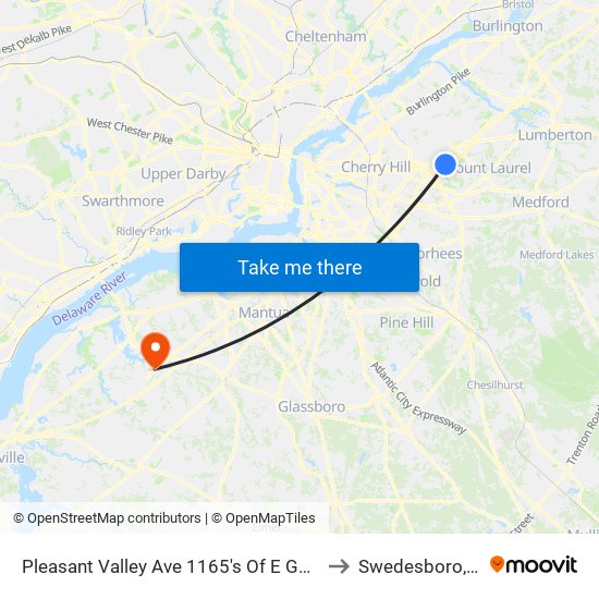 Pleasant Valley Ave 1165's Of E Gate Dr to Swedesboro, NJ map