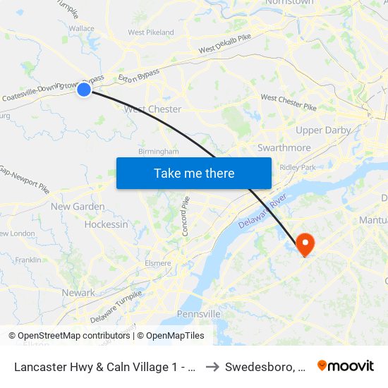 Lancaster Hwy & Caln Village 1 - FS to Swedesboro, NJ map