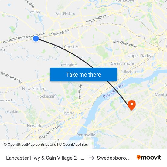 Lancaster Hwy & Caln Village 2 - FS to Swedesboro, NJ map
