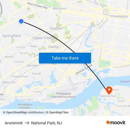 Aronimink to National Park, NJ map