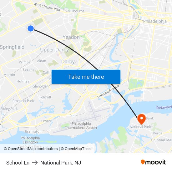 School Ln to National Park, NJ map