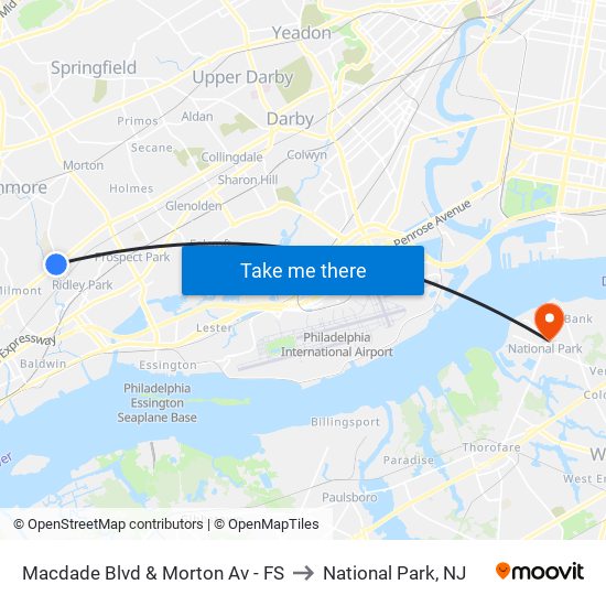 Macdade Blvd & Morton Av - FS to National Park, NJ map